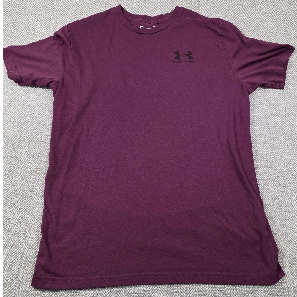 Under Armour Mens Loose Fit Graphic T-Shirt Purple Short Sleeve Medium MD
